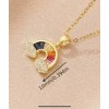 Rainbow 18k Gold Plated Rainbow Necklace & Pendant Minimalistic Gold