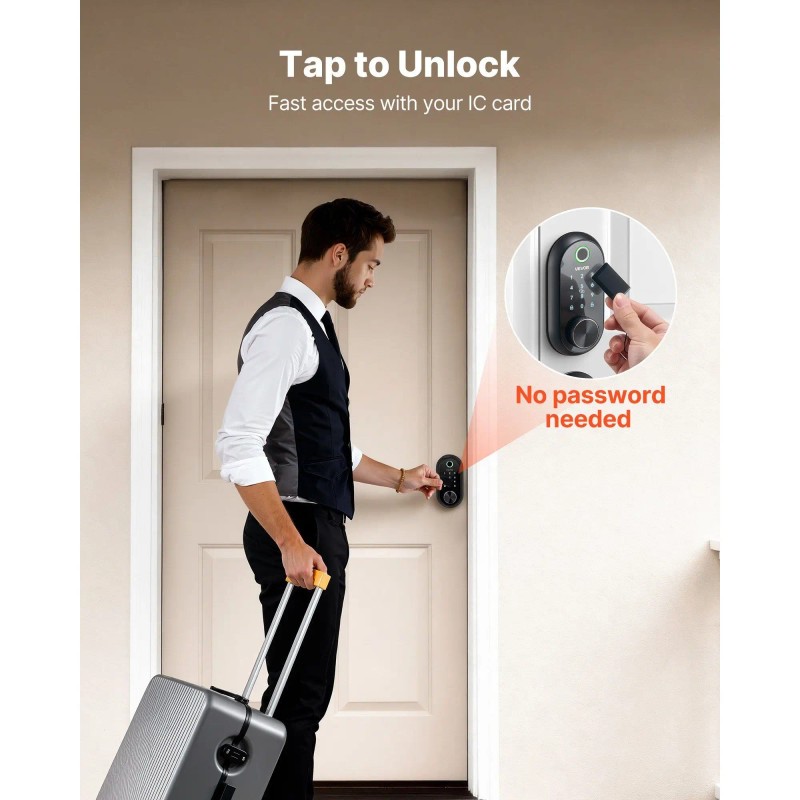 Electronic Biometric Fingerprint Door Lock Smart Auto-Locking Deadbolt with One-Time