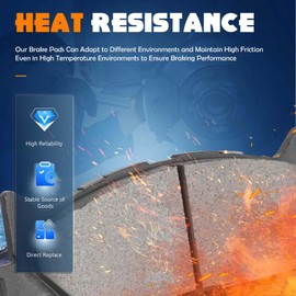 4PCS Front Ceramic Brake Pads Fit for Toyota Camry 2007-2017 for Lexus ES350 2007-2018 Lexus ES300h 2013-2018 Toyota Avalon 2008-2018