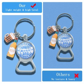 Dad Fathers Day Birthday Gifts for Father Dad from Daughter Son Kids World's Best Dad Bottle Opener Keychain for Dad Father Christmas Gifts for Dad Father Daddy Funny Keychain for Dad Father