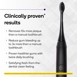 Burst Original Sonic Electric Toothbrush for Adults (Black) | Soft Bristle Deep Clean Stain & Plaque Removal | 3 Modes: Teeth Whitening, Sensitive & Massage