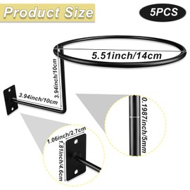 Jtuxcke Set of 5 Metal Hat Holder, Cowboy Hat Rack Storage Wall Mounted, Hat Rack for Wall Display Organizer Display Rack for Cowboy Hat, Western Hats, Cap, Wigs