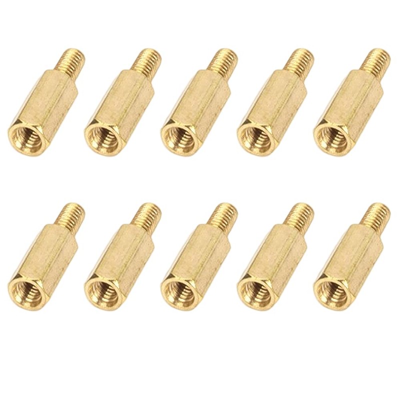 LOYELEY Brass Hex Standoff Spacer M4x10mm + 6mm Brass Hex