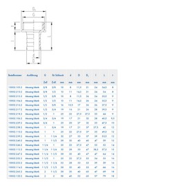 ABA Beul 10002.239.2 Threaded Hose Barb with Collar, Brass