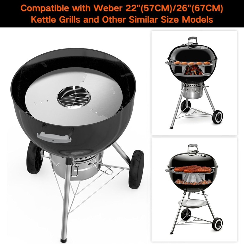 onlyfire Charcoal Basket, BBQ Whirlpool Stainless Steel Ash Basket with