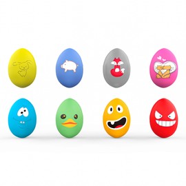 TONGKTAI Squeaky Dog Ball, Interactive Latex Rubber Dog Squeak Toys, Funny Soft Bouncy Fetch Egg Shape Pet Balls for Dog (8 PACK)