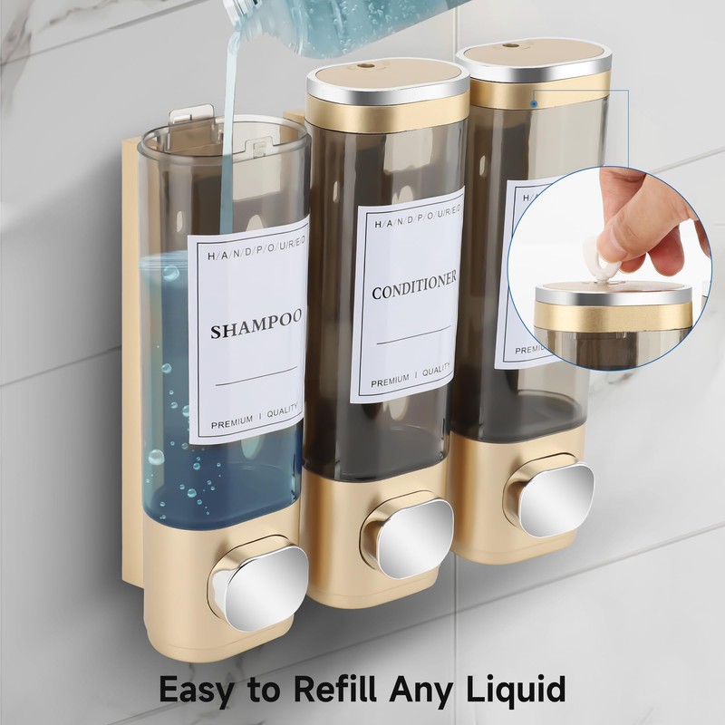 MEKOTRIN Shampoo and Conditioner Dispenser, Shower Soap Dispenser Wall Mounted