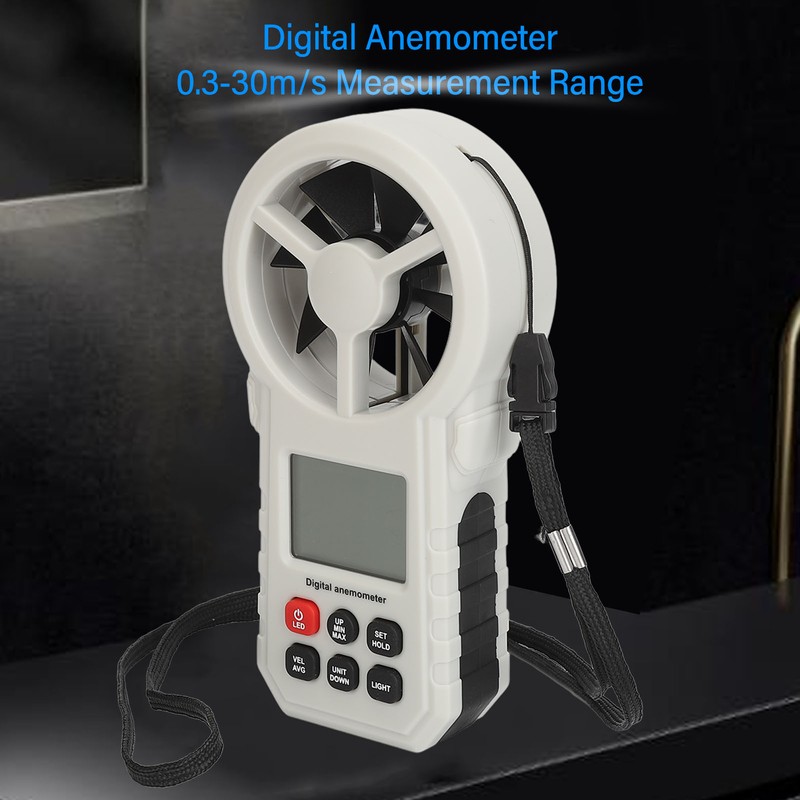 Digital Anemometer High Accuracy Handheld Wind Speed Meter LCD Display