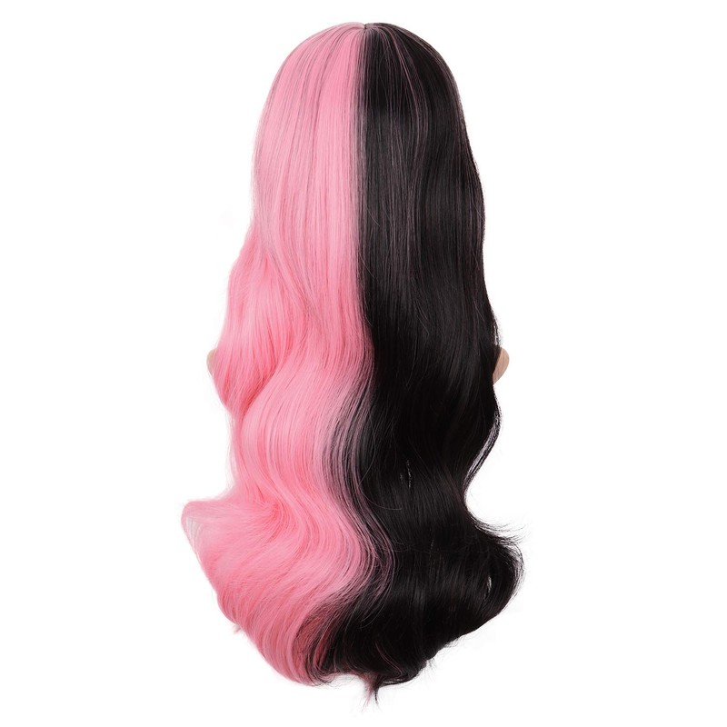 MapofBeauty 24 Inch/60cm Multicolor Flat Bangs Long Curly Fashion Cosplay