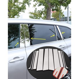 10 PCS for Toyota Highlander 2020-2025 Window Pillar Post Trims, Sporty Stainless Steel Exterior Window Strips Cover Molding for Highlander Gas Hybrid LE, XLE, XSE,Limited, Platinum Bronze Edition