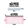 3 Pieces Transparent Ruler, 1 Piece Mesh Pencil Case, Kids