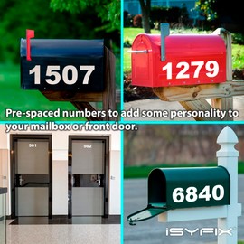 iSYFIX Reflective Vinyl Number 3 (Three) Stickers - 6 Pack 5 inch Self Adhesive - Premium Decal Die Cut & Pre-Spaced for Mailbox, Signs, Door, Cars, Trucks, Home, Business, Address Number, Outdoor
