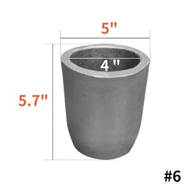 CANALHOUT Silicon Carbide Graphite Crucibles,Crucibles for Melting Metal,Withstand The High Temperature 1800℃(3272°F),Melting Casting Refining Aluminum Gold Silver Copper (6KG No.6)