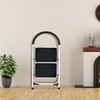 S AFSTAR 2 Step Ladder, Folding Step Stool w/Iron Frame,