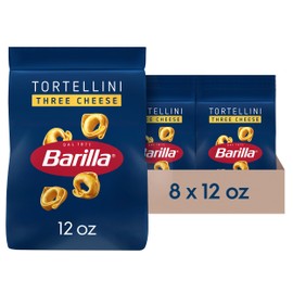 BARILLA Three Cheese Tortellini Pasta, 12 oz. Bag (Pack of 8) - 6 Servings Per Bag - Pantry Friendly Dried Tortellini - Made with Non-GMO Ingredients