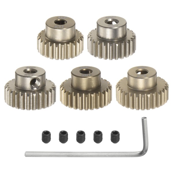 uxcell 48P Pinion Gear Set 3.175mm (1/8") Shaft 23T 24T