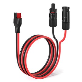 ZEHGCH Solar Panel Cable Connector Kit with 10AWG Heavy-Duty Tinned Copper Charge Cable for Portable Solar Power Station and Battery Connections (3FT)