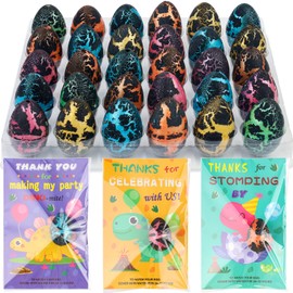 ANPHILE Dinosaur Party Favors - Dinosaur Birthday Party Supplies - 30 Pack Hatching Dinosaur Eggs with Cards Bulk - Party Favors for Kids 4-8, 8-12