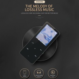 MP3 Player, Bluetooth 5.0, 1.8 Inch Screen, MP4 Player, 8 GB Memory, 128 GB Expandable, Portable Music Player, Supports Game Recording, Electronic Book, Film, (Blue)