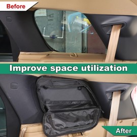 Heutamo Car Trunk Window Storage Bag Compatible with Land Rover Range Rover Vogue 2023 2024,Oxford Cloth Trunk Organizer,Car Rear Side Window Storage Bag Interior Storage Accessories (Right Side)