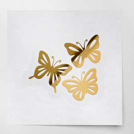 Decal Stickers Of Butterfly Set Silhouette 1 (Metallic Gold) Premium Waterproof Vinyl Decal Stickers For Laptop Phone Accessory Helmet Car Window Mug Tuber Cup Door Wall Decorat ANDSKUS702076GO070722