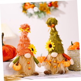 Ciieeo Fall Gnome Doll with Pumpkins Autumn Harvest Decor for Thanksgiving Charming Dwarf Ornament for Home and Office Unique Gnome Fall Decorations