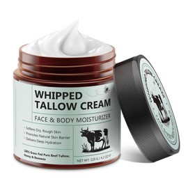 Beef Tallow Balm, 120 g Organic Grass Fed Beef Tallow and Honey Balm, Deep Moisturising for Face and Body, Suitable for Dry, Sensitive and Ageing Skin (4.24 oz)