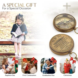 Brass Compass, Gift for Son, Antique Compass to My Son Compass with Wooden Box, Unique Son Birthday Wedding Day, Son Gifts from mom to Son Thanksgiving Graduation Confirmation Baptism