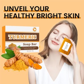 Turmeric Soap Bar for Body & Face - Natural Kojic Acid, Acne, Dark Spots, Hyperpigmentation & Smooth Skin, Brightening, Deep Cleansing, Refreshing, Moisturizing