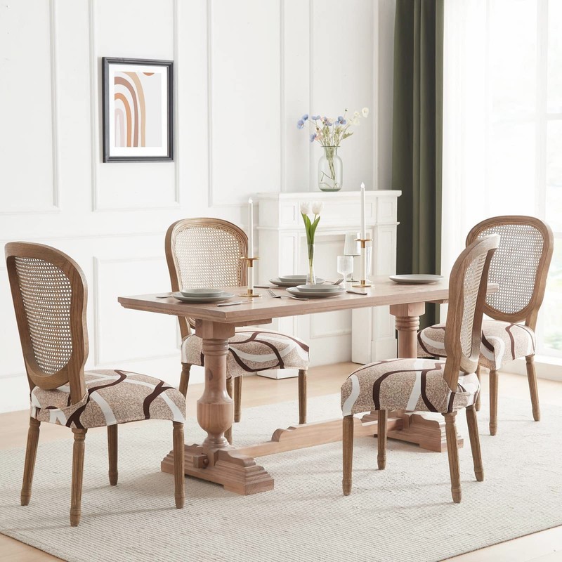 SearchI Stretch Dining Chair Seat Covers Set of 6, Soft