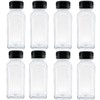 MYYZMY 8 Pcs 8 Ounce Plastic Juice Bottles, Reusable Bulk