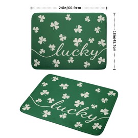 Sphragiyn St Patricks Day Dish Drying Mat for Kitchen Lucky Shamrocks Absorbent Reversible Microfiber Kitchen Countertop Protector Dishes Pad Large 18x24 inch