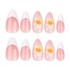 FOXIIU Press on Nails Almond Shaped Glossy Full Cover Acrylic
