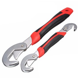 SagaSave 2-teiliges verstellbares Schraubenschlüssel-Set, 9–32 mm verstellbarer Schraubenschlüssel, universell verstellbar, automatische Ratsche, Rohrzange, universeller Schnellschnap-Griff für