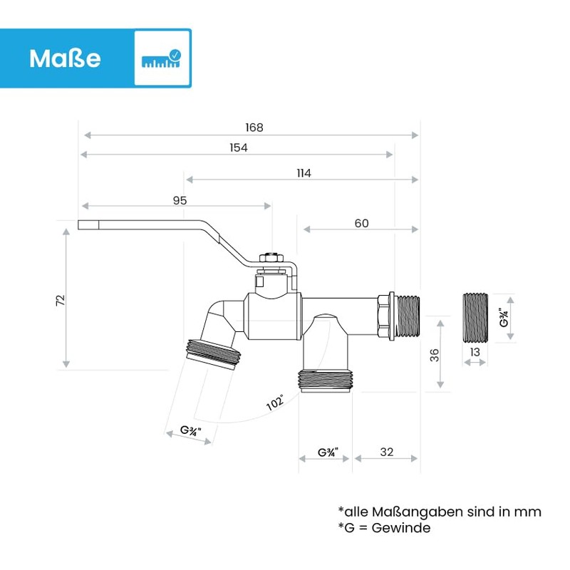 Bächlein Universal double outlet tap