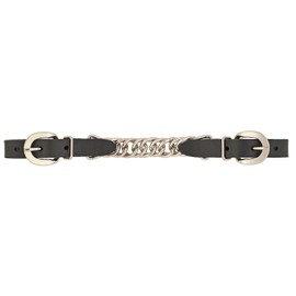 Weaver Leather Leather Single Flat Link Chain Curb Strap, Black, 4.5