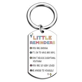 Geqtt Inspirational Gifts Key Chain - You Are Enough Keychain, Little Reminders Keychain, Inspirational Gifts For Women Men Friends Coworker, Mental Health Gifts, Self Love Gifts