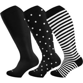 Wide Calf Compression Socks for Women & Men Plus Size Extra Large Size Support Socks for Nurses Running Pregnant Travel, 15-20 mmHg