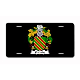 Carpe Diem Designs Galindo Coat of Arms/Galindo Family Crest License Plate - Full Size Vanity Plates for Front of Car, Wheelchair, Mailbox - Rust-Free, Thick Aluminum Plate, Made in The USA