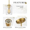 Audickic Brass Pendant Lights Kitchen Island 2 Pack, Farmhouse Gold