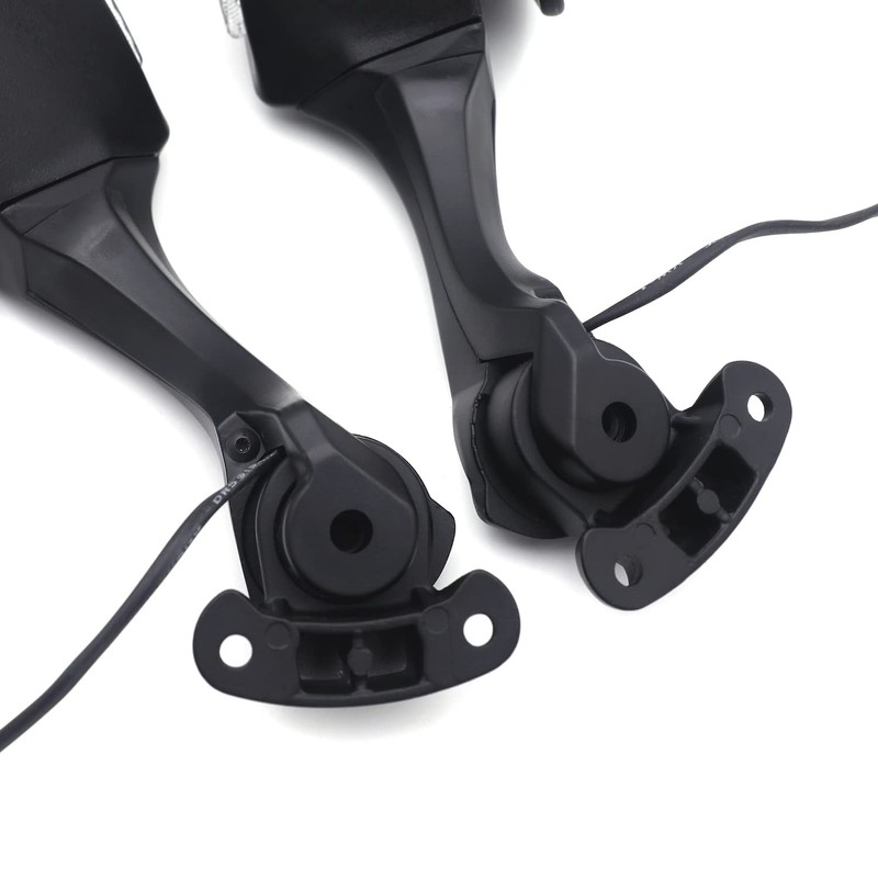 HTTMT- Black Rear View Mirrors w/Turn Signals Compatible with Kawasaki