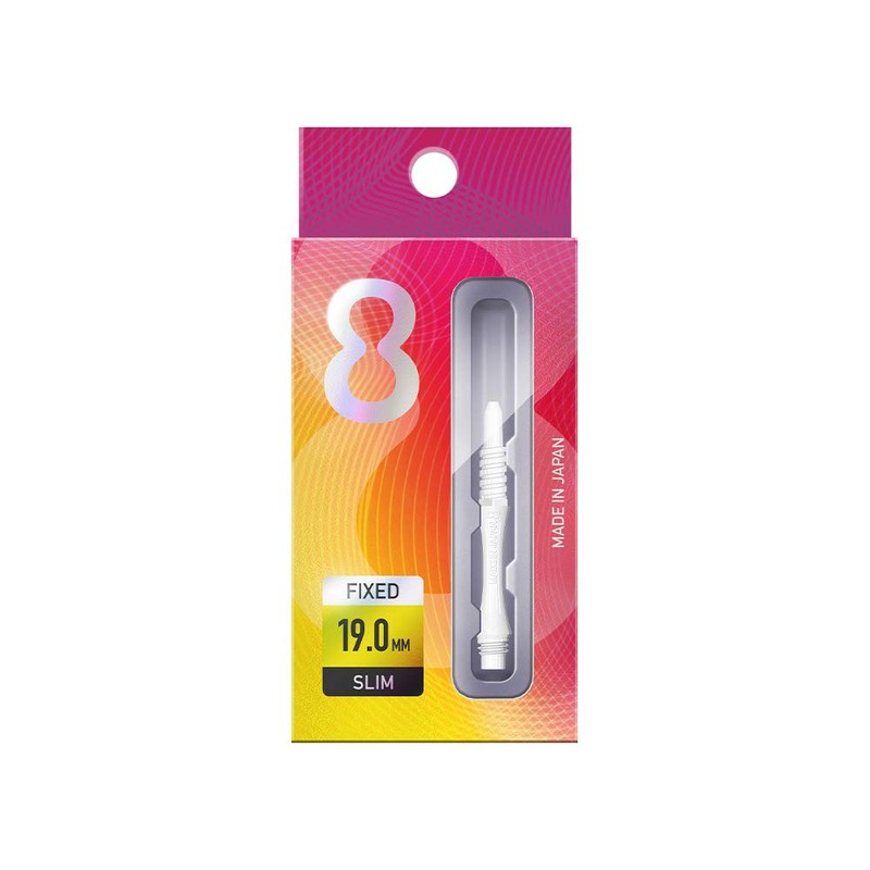 8 Flight White Fixed Shafts Moulded Flight System-Short 19mm