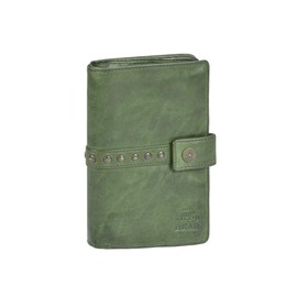 Bear Design Cow Lavato Women's Leather Purse 10 x 15 cm Green