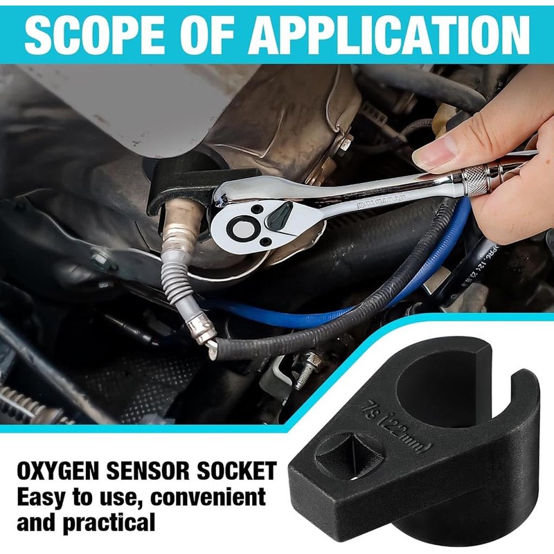 PAIKIUU Oxygen Sensor Socket Wrench 22mm 3/8" Lambda Sensor Socket