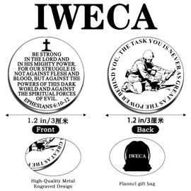 Iweca Memorial Day Decorations Military Gifts For Deployed Military Pocket Hug Token Keychain Faith Based Gifts Amor Fati Token Two Sided Lucky Coin Featuring One Side (Be Stong)