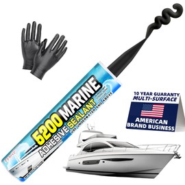 [Black] 5200 Marine Sealant for Boats & RVs-Fast-Cure (30 Mins), Waterproof, UV-Resistant, High-Bond Adhesive Sealant for Hulls, Decks,Fiberglass, Wood & Metal-Eco-Friendly, Low Odor Pond Sealant