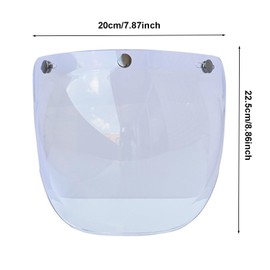 Reicyfang Motorcycle Bubble Visor Wind Shield Lens, Motorcycle 3-Snap Button Flip Up Down Universal Bubble Visor, Motorcycle Anti-UV Helmets Lens Universal for Standard 3-Snap Open Face Helmets