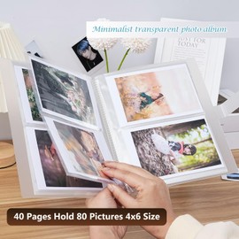 RINGSUN Photo Album, 4x6 Photo Keeper Photo Book for Family Wedding School Anniversary, Memory Album Easy to Organize and Display, 80 Pockets