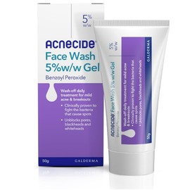 Acnecide Face Wash Gel 5% Benzoyl Peroxide Acne Treatment for Spot-Prone Skin 50g