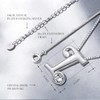 CRYSLOVE Initial Necklace Sterling Silver Initial Alphabet A-Z Crystal Letter